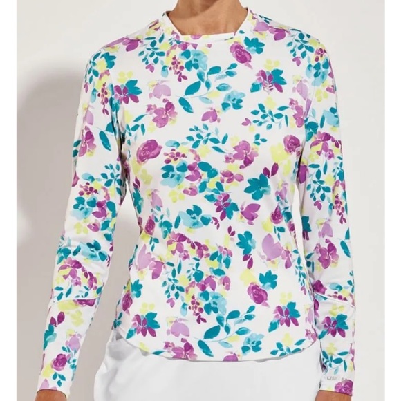 Coolibar UV Long Sleeve Devi, Dynamic Floral Fitness Shirt - Picture 3 of 8